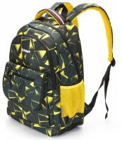 Школьный рюкзак TORBER CLASS X T2743-YEL черно-желтый с орнаментом "Граффити", полиэстер, 45х30х18 см, 17 л