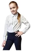 Блузка для девочки школьная с кружевом длинный рукав 36/140