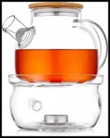TeaStar Заварочный чайник из стекла с подогревом от свечи, 1000 мл