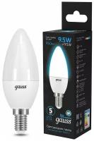 Светодиодная лампа Gauss Свеча 9.5W 950lm 6500К E14 LED 1/10/100