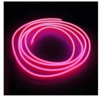 Led неон втычной (EL провод) 2,3 мм, длина 5 м., с разъемом для подключения. Цвет свечения: Розовый