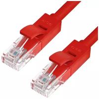 Кабель LAN для подключения интернета GCR cat5e RJ45 UTP 1м патч-корд patch cord шнур провод для роутер smart TV ПК красный литой