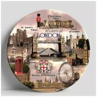 Декоративная тарелка Англия-Исторический Лондон. Коллаж, 20 см