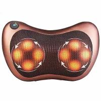 Массажная подушка с подогревом для шеи и спины Massage Pillow (8 роликов)