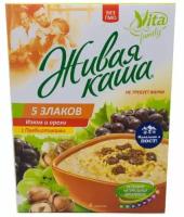 Vita Живая каша 5 злаков с изюмом и орехами, витаминами, пребиотиками, 210 г 6 пак по 35 г