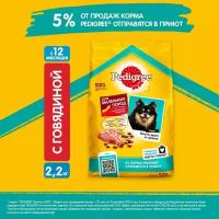 Сухой корм Pedigree для взрослых собак маленьких пород с говядиной, 2.2кг