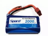 Аккумулятор Li-Ion Spard 2000mAh, 7,4V, 15C, T-plug для Remo Hobby 1|16 - YT18650P