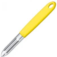 Нож для чистки овощей VICTORINOX 7.6077.8, двустороннее зубчатое лезвие из нержавеющей стали, 16,5 см, желтый