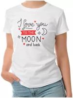 Женская футболка «I love you to the moon and back»