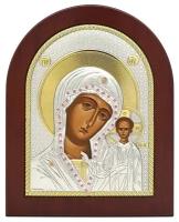 Икона Богородицы Казанская в серебряном окладе
