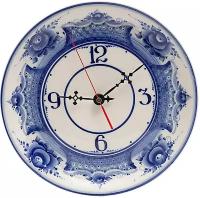 Часы настенные "Тарелка" авторская роспись М. Калигиной