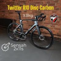 Велосипед Twitter R10 Carbon, 9.8 kg, 700х25с шоссейный взрослый, 50 см 22 скорости, цвет черный