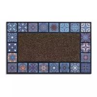 Коврик придверный MOSAIC QUADRO blue 76Х45 см,ATTRIBUTE MAT