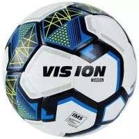 Мяч футбольный VISION Mission, арт. FV321075, размер 5, FIFA Basic, PU, гибридная сшивка, белый-синий TORRES