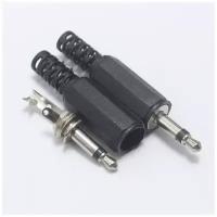 МиниДжек, mini jack 3.5 mm (M), mono, упаковка 5 шт штекер на кабель под пайку