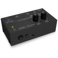 Behringer MA400 компактный мониторный усилитель для стереонаушников (с возможностью установки баланса уровней сквозного микрофонного канала и линейного входа при прослушивании)