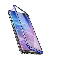 Чехол-бампер MyPads для Samsung Galaxy A52 5G (SM-A525F) 2021 магнитный из закаленного стекла и металла с двухсторонней прозрачной крышкой металл