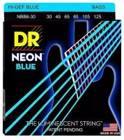 DR NBB6-30 - струны для 6-струнной бас-гитары, Калибр: 30-125, Серия: HI-DEF NEON, Обмотка: посеребрёная/никелированая сталь, Покрытие: люминесцентное