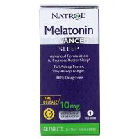 Таблетки Natrol Melatonin Advanced Sleep Time Release, 10 мг, 60 шт