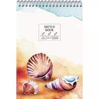 Скетчбук A5 40л на гребне "SKETCHBOOK. Shell", 7БЦ, мат лам, блок 100г/м2 9892921