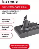 Аккумулятор BATMAX для пылесосов Dyson V6 DC58 DC59 DC62 SV09 SV03 4000mAh