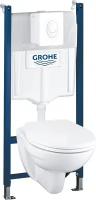 Комплект Grohe Solido 39117000 подвесной унитаз + инсталляция + кнопка