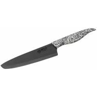 Шеф нож керамический для нарезки мяса, рыбы, овощей и фруктов / кухонный нож / поварской нож для кухни Samura INCA 187мм SIN-0085B