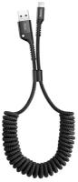 Кабель USB Lightning 1M 2A Fish Eye Spring Data Cable Baseus черный