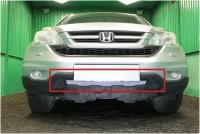 Защитная сетка радиатора хром Honda CR-V (2009-2012) рестайлинг / съемная решетка на бампер Хонда ЦР-В