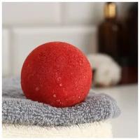 Бомбочка для ванны с шиммером "Добропаровъ" вишня, 110 гр, красный