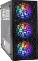 Корпус Miditower ExeGate EVO-8243 (ATX, без БП, 2*USB+1*USB3.0, черный, 3 вент. с RGB подсветкой, боковая панель - закаленное стекло) EX292859RUS