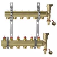 Коллекторная группа Danfoss FHF-6 (088U0706) 1" ВР-ВР, 6 отводов 3/4" воздухоотводчик