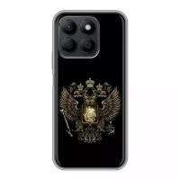 Дизайнерский силиконовый чехол для Хонор Х8б / Honor X8b герб России золотой