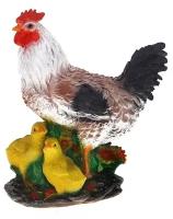 Фигура декоративная садовая Курица с цыплятами, 16*27.5*34 см KSMR-123270/F039