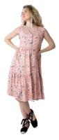 Платье летнее для беременных и кормления Мамуля Красотуля Фелиция Ligh цветы на розовом 50-52