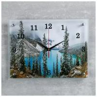 Часы настенные, серия: Природа, "Горное озеро", 30х40 см