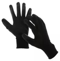 Перчатки нейлоновые, с латексным покрытием, размер 10, чёрные 1761688