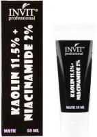 INVIT Маска для лица KAOLIN 11,5% + NIACINAMIDE 2% для проблемной и комбинированной кожи, 100 г, 50 мл