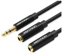 Переходник-разветвитель Vention гибкий Jack 3.5 mm M/Jack 3.5 mm F x 2 - 0.3м