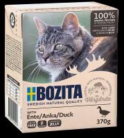 Bozita влажный корм для взрослых кошек, кусочки в желе с уткой (370 гр)