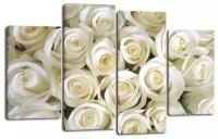 Модульная картина Белые розы 125х80 см