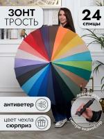 Зонт женский радуга полуавтомат Popular Umbrella 24 спицы 888M