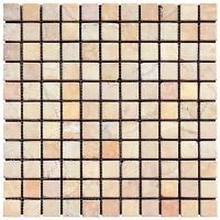 Мозаичная плитка из мрамора Natural Mosaic M063-25T бежевый квадрат матовый