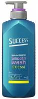 Шампунь KAO SUCCESS Smooth Wash 2 в 1 Extra Cool охлаждающий лечебный для мужчин от перхоти и зуда, бутылка 400 мл