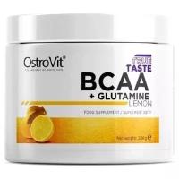 Аминокислоты BCAA (БЦАА), OstroVit, BCAA + Glutamine, 200 г, Лимон