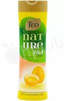 Шампунь для волос женский TEO Cosmetics Nature Яичный 2в1 кондиционер для сухих и поврежденных, 350 мл