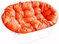 Садовый диван "Мамасан" белый/оранжевая