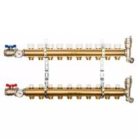 Коллектор из латуни с запорными клапанами 10 вых. Stout (SMB 0468 000010)