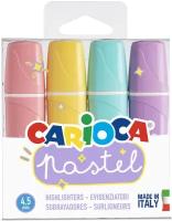 Набор текстовыделителей 4 цвета "Carioca" "Pastel" 2 мм 4 шт. перо круглое 43167