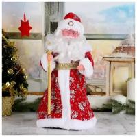 Новогодняя игрушка Зимнее волшебство Дед Мороз, в красной шубе, с посохом (1111419)